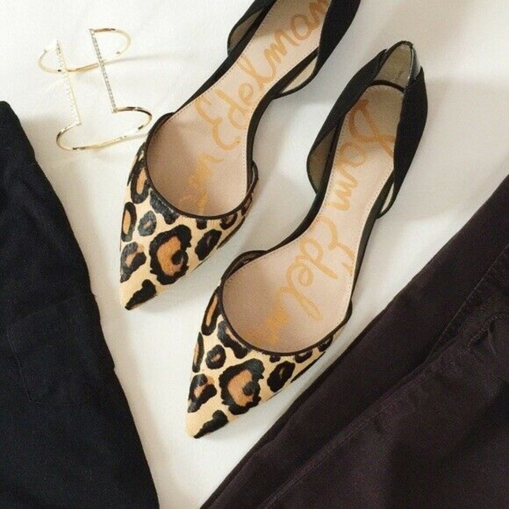 Sam Edelman Riley Leopard/Black  D'Orsay  Sz. 5